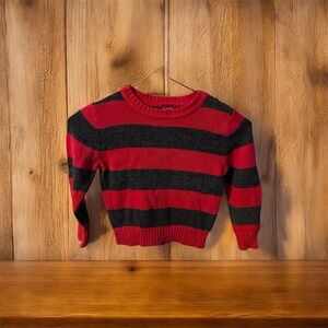 Arizona Jean Company Red and Black Striped Kids Sweater